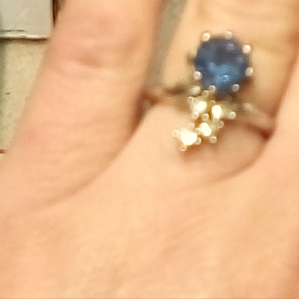 Blue diamond ring